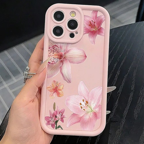 Pink floral phone case - floral, for