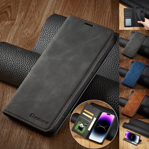 Magnetic wallet case leather - magnetic,